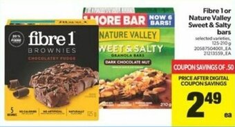 Real Canadian Superstore Fibre 1 or nature valley sweet & salty bars offer