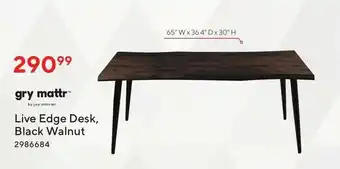 Staples Live edge desk, black walnut offer