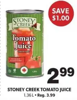 Colemans Stoney Creek tomato juice offer
