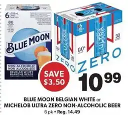 Colemans Blue Moon belgian white or michelob ultra zero non-alcoholic beer offer