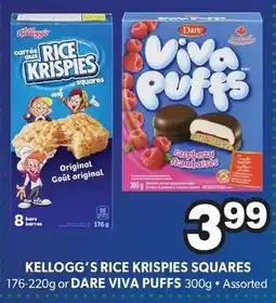 Colemans Kellogg's rice krispies squares or dare viva puffs offer