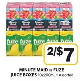 Colemans Minute Maid or Fuze juice boxes offer