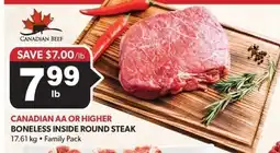 Colemans Canadian beef boneless inside round steak offer
