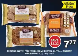 Colemans Promise gluten free wholesome brown, olive and ancient grain loaves offer