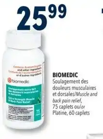 Familiprix biomedic muscle and back pain relief offer