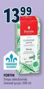 Familiprix Fortin sirops sélectionnées offer
