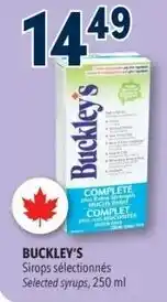 Familiprix Buckley's selected syrups offer