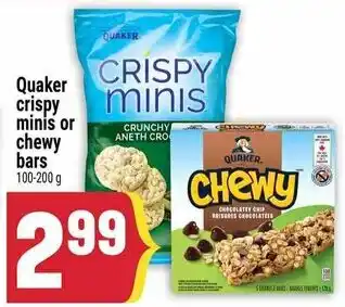 Quaker crispy minis or chewy bars