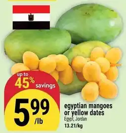 Marché Adonis egyptian mangoes or yellow dates offer
