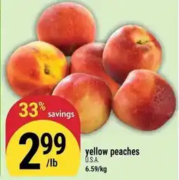 Marché Adonis yellow peaches offer