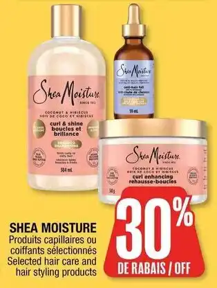 Shea Moisture selected hair care and hair styling products