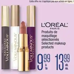Jean Coutu L'oreal paris selected makeup products offer