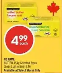 Shoppers Drug Mart No Name butter offer