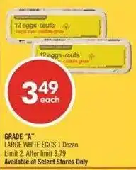 Shoppers Drug Mart Grade A large white eggs offer