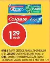 Shoppers Drug Mart oral-b cavity defence manual toothbrush offer