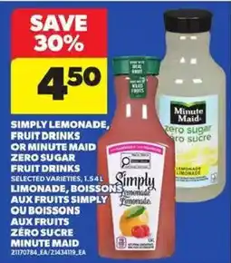Atlantic Superstore Simply lemonade fruit drinks or minute maid zero sugar fruit drinks offer