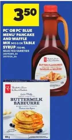 Atlantic Superstore PC blue menu pancake and waffle mix offer