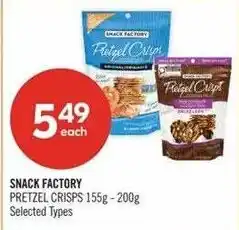 Shoppers Drug Mart Snack Factory pretzel crisps offer
