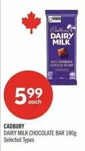 Shoppers Drug Mart Cadbury dairy milk chocolate bar offer
