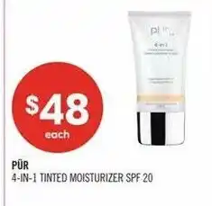 Shoppers Drug Mart Pur 4-in-1 tinted moisturizer spf 20 offer