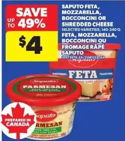Atlantic Superstore Saputo feta, mozzarella, bocconcini or shredded cheese offer