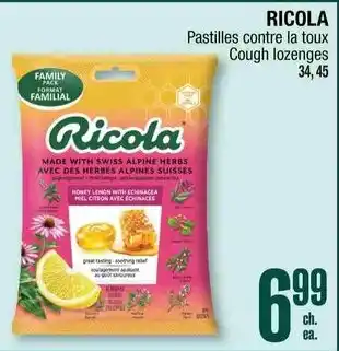 Jean Coutu Ricola Cough lozenges offer