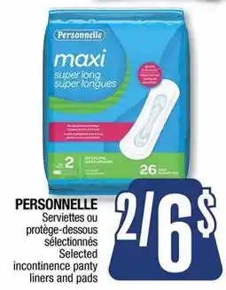 Jean Coutu Personnelle selected incontinence panty liners and pads offer