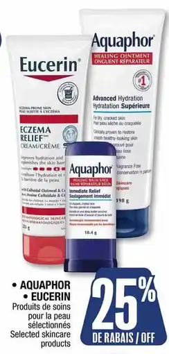 Jean Coutu Aquaphor eucerin selected skincare products offer
