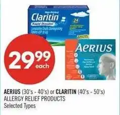 Shoppers Drug Mart Aerius or Claritin Allergy Relief Products offer