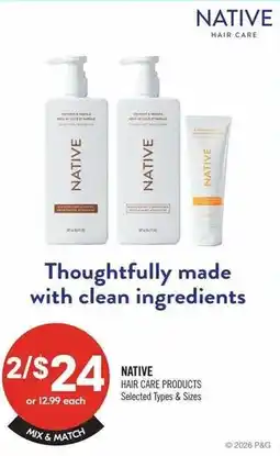 Shoppers Drug Mart Native hair care products offer
