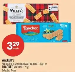 Shoppers Drug Mart Walker's all butter shortbread fingers or loacker wafers offer