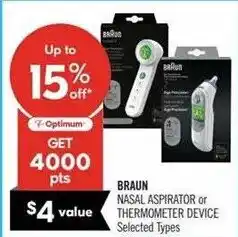 Shoppers Drug Mart Braun nasal aspirator or thermometer device offer