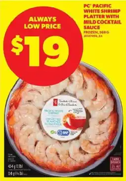Atlantic Superstore PC pacific white shrimp platter with mild cocktail sauce offer