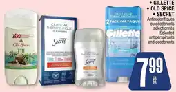 Jean Coutu Gillette Secret antiperspirants and deodorants offer