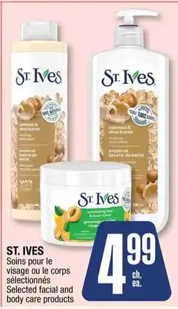 Jean Coutu St Ives selected facial and body care products offer