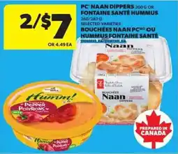 Atlantic Superstore PC Naan Dippers or Hummus offer
