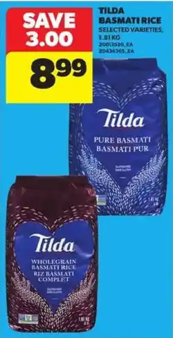 Atlantic Superstore Tilda basmati rice selected varieties offer