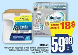 Jean Coutu Similac selected powdered and ready to use formulas offer