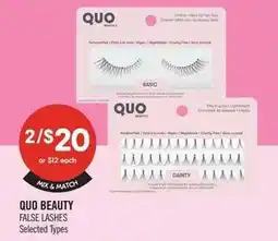 Shoppers Drug Mart Quo beauty false lashes offer