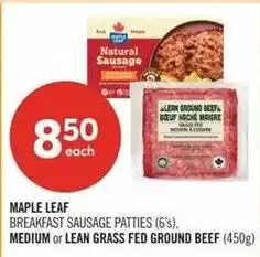 Shoppers Drug Mart Maple Leaf breakfast sausage patties offer