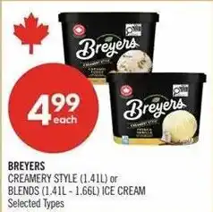 Shoppers Drug Mart Breyers creamery style or blends ice cream offer