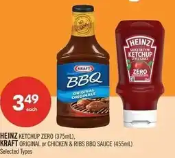 Shoppers Drug Mart Heinz ketchup zero, kraft original or chicken & ribs bbq sauce offer