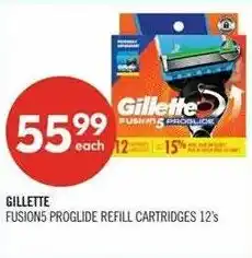 Shoppers Drug Mart Gillette fusions proglide refill cartridges offer