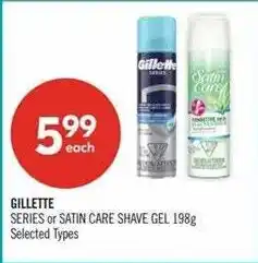 Shoppers Drug Mart Gillette series or satin care shave gel offer