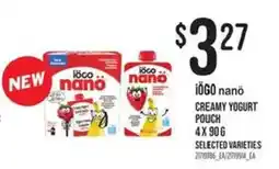 Atlantic Superstore iogo nano creamy yogurt pouch offer