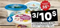 Val-Mont Trempettes, tartinade de tofu ou tzatziki Fontaine Santé offer