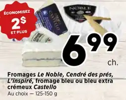 Val-Mont Fromages Le Noble, Cendré des prés, L'inspiré, fromage bleu ou bleu extra crémeux Castello offer