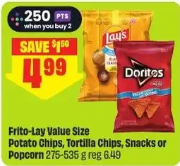 FreshCo Frito-Lay Value Size Potato Chips, Tortilla Chips, Snacks or Popcorn offer