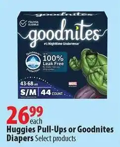 London Drugs Huggies Pull-Ups or Goodnites Diapers offer