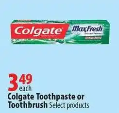 London Drugs Colgate Toothpaste or Toothbrush offer